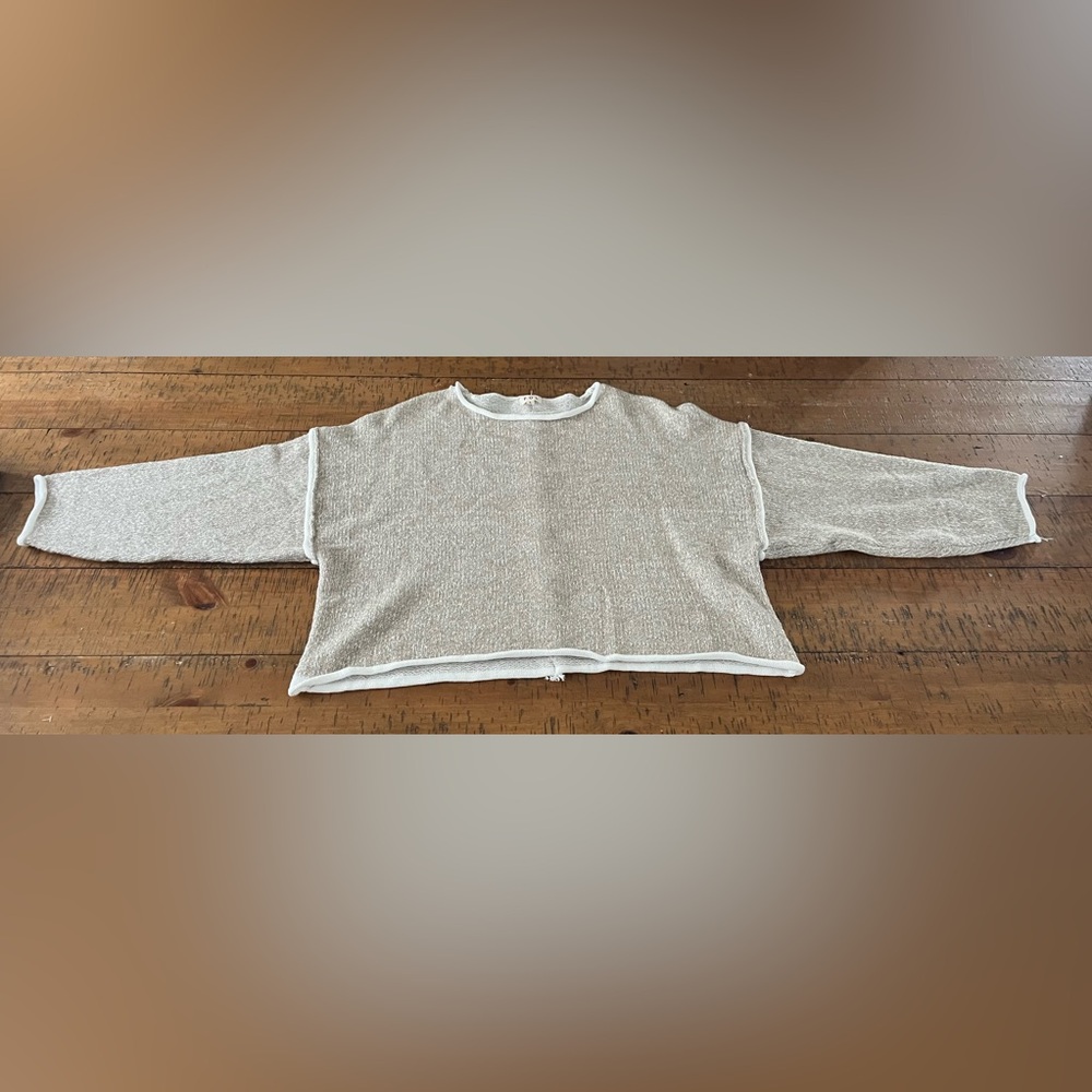 POL Sweater Women Knit Chunky Long Sleeve Crew Neck Neutral Color